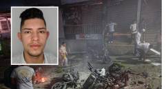 Este ataque, registrado el pasado Viernes Santo en el parque principal de Briceño, que dejó dos policías lesionados, habría sido el límite para que aumentaran la recompensa para dar con la captura de Néider Yesid Uñates López (detalle), alias Primo Gay. FOTOS: CORTESÍA