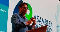 Guillermo Herrera, presidente ejecutivo de Camacol, durante la Asamblea de afiliados y Foro Económico Sectorial. FOTO: MANUEL SALDARRIAGA