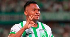 Esta celebración de Alfredo Morelos en Nacional se ha vuelto un hábito desde su regreso a Colombia. FOTO MANUEL SALDARRIAGA