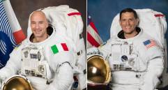 El astronauta italiano Luca Parmitano (izquierda) y el estadounidense de padres salvadoreños Frank Rubio (derecha) forman parte de la tripulación de la misión Artemis III. FOTOS: Artemis III