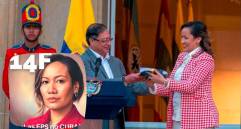El presidente, Gustavo Petro, y la ministra de Salud, Carolina Corcho, en la presentación de la reforma a la salud. FOTO: Cortesía Presidencia
