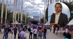 De foto principal, una toma de la concentración el pasado viernes 1 de mayo por el Día de Trabajo en Medellín; en miniatura, el alcalde Federico Gutiérrez. FOTOS EL COLOMBIANO. 