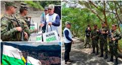 En la jornada, el gobernador de Antioquia compartió con los soldados del Batallón de Infantería Atanasio Girardot. FOTOS Jacobo Betancur y Julio César Herrera