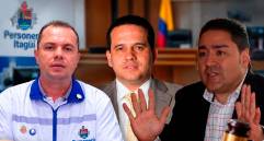 El personero Jhon Fredy Ortiz (izq.) habría representado a Carlos Andrés Trujullo (centro) en su visita a Misael Cadavid. FOTOS: EL COLOMBIANO Y REDES