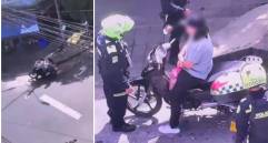 La mujer fue interceptada por la Policía cuando se movilizaba por el barrio Brasilia. FOTO: Cortesía Secretaría de Seguridad