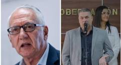 El ministro de salud Guillermo Alfonso Jaramillo (izquierda) le respondió al gerente del Hospital San Rafael Luis Fernando Arroyave (derecha) sobre la crisis de esa institución. FOTO: Colprensa y Cortesía Gobernación 