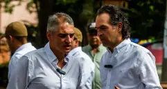 El gobernador Rendón y el alcalde Gutiérrez. Foto: Julio César Herrera, EL COLOMBIANO