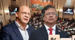 En medio del ambiente político caldeado y ante la inminente caída de la reforma, el presidente Petro endureció su discurso y advirtió que Colombia podría encaminarse hacia una emergencia económica. FOTO Colprensa, Presidencia y Getty