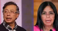 La presidenta encargada de Venezuela, Delcy Rodríguez, confirmó que tuvo una conversación con el mandatario colombiano para definir la agenda de un encuentro binacional. FOTOS: COLPRENSA Y AFP