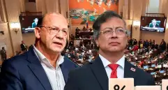 El ministro de Hacienda, Germán Ávila, y el presidente, Gustavo Petro (en la foto), han defendido la emisión de TES por $23 billones de Colombia. FOTO PRESIDENCIA Y COLPRENSA 