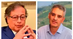 El gobernador de Antioquia, Andrés Julián Rendón (der.) refutó algunas de las afirmaciones de la alocución del presidente Petro (izq,) anoche en televisión. FOTOS: Presidencia y El Colombiano.