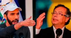 El presidente de El Salvador, Nayib Bukele, y el presidente de Colombia, Gustavo Petro. FOTO GETTY