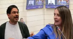 Iván Cepeda, candidato del continuismo, y Paloma Valencia, aspirante de la oposición. FOTOS: COLPRENSA.