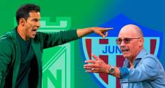 En la imagen aparecen el técnico de Nacional, Diego Arias, y el del Junior, Alfredo Arias. FOTOS JUAN ANTONIO SÁNCHEZ