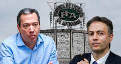 El gerente de la FLA, Esteban Ramos, y el exalcalde de Medellín y hoy superintendente de Salud, Daniel Quintero. FOTOS: El Colombiano