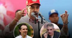 El alcalde de Medellín, Federico Gutiérrez, y el gobernador de Antioquia, Andrés Julián Rendón, celebraron la captura del líder del régimen venezolano. FOTOS: Xinhua y Archivo El Colombiano