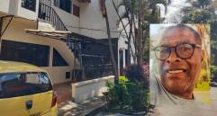 Eugene Robinson Jr. (detalle), de 67 años, fue encontrado muerto dentro de esta vivienda, en el barrio Santa Lucía, de Medellín. FOTOS: JESSICA M. CANO Y CORTESÍA