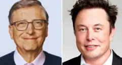 A la izquierda, Bill Gates, cofundador de Microsft. A la derecha, Elon Musk, dueño de Meta. Foto: Getty.