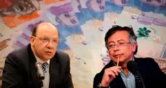 Insistentemente, el exministro de Hacienda Germán Ávila (izq.) y el expresidente Gustavo Petro (der.) plantearon dificultades para contener el gasto público. FOTO EL COLOMBIANO