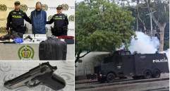 El implicado fue sorprendido por la Policía tratando de huir en un taxi. FOTOS: Cortesía Alcaldía de Medellín
