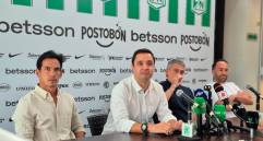 Imágenes de la rueda de prensa que dieron en Nacional. FOTO NACIONAL ES PASIÓN