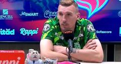 Franco Armani durante la rueda de prensa tras el compromiso frente a Fortaleza. FOTO @NacionalsPasion