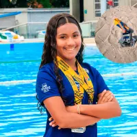 Sofía Carmona pudo cumplir su sueño de ir al Mundial de Aguas Abiertas en Dubái y fue top 10. FOTO: Camilo Suárez