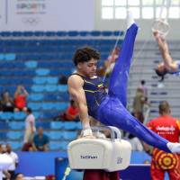 El antioqueño Thomás Mejía Caratagena en acción durante su competencia en los Juegos Suramericanos de Santa Fe, Argentina. FOTO CORTESÍA 