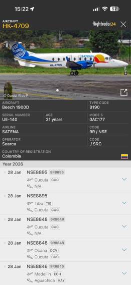 Urgente: Avión de Satena desapareció del radar con 15 personas en Norte de Santander; un congresista y un candidato viajaban en la aeronave
