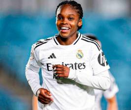 Linda Caicedo celebra su tanto, para la victoria del Real Madrid 3-1 ante Real Sociedad en los cuartos de final de la Copa de la Reina. FOTO TOMADA @realmadridfem