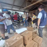 El despacho se focalizó en los habitantes de las veredas Dosquebradas, Caño Tigre y Puerto Nuevo, del municipio de Remedios. FOTO: Cortesía Unidad de Víctimas