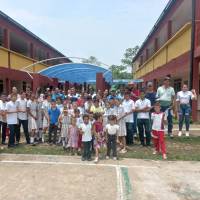 Esta es la comunidad académica de la escuela San Francisco, en zona rural de Yondó. La fotografía es del año pasado. Foto: Cortesía
