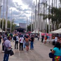 La movilización recorrió el centro de Medellín y terminó en La Alpujarra con la intervención presidencial. FOTO: EL COLOMBIANO