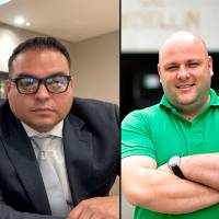 Sebastián Ortega y Miguel Quintero son dos de los imputados por el caso del AMVA. Juez define si acepta medida intramural para ellos. FOTO: Captura de video