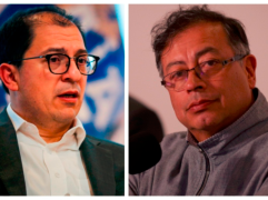 El fiscal general Francisco Barbosa y el presidente Gustavo Petro. FOTO: CORTESÍA