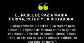El Nobel de Paz a María Corina, Petro y la dictadura 