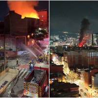 El incendio se desató en una fábrica de juegos infantiles ubicada en la zona céntrica de Itagüí. FOTOS: Cortesía Denuncias Antioquia