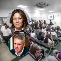 La ministra de Salud, Ana María Vesga, se reunión con el gobernador de Antioquia, Andrés Julián Rendón, para revisar la crisis hospitalaria en Antioquia. FOTOS: El Colombiano y Colprensa