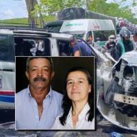 La pareja de esposos, identificados como Otoniel de Jesús Zapata y Luz Ángela Ruiz Castro, fallecieron en un accidente de tránsito en la vía a la Costa Caribe. FOTOS: Cortesía 