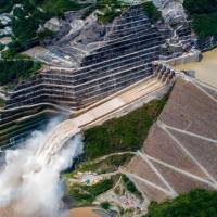 Descripción: Vertedero de Hidroituango. Fecha de evento: 09/10/2023. Foto: Juan Antonio Sánchez Ocampo.