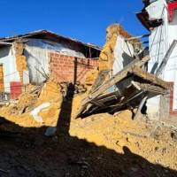 El terremoto del pasado 10 de agosto dejó en Antioquia 1.570 afectaciones en infraestructura, un total de 4.359 familias damnificadas, 39 viviendas colapsadas. Uno de los municipios afectados fue Sonsón. Foto: Cortesía