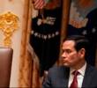 De izquierda a derecha: el vicepresidente de Estados Unidos, JD Vance; el presidente Donald Trump; y el secretario de Estado, Marco Rubio. FOTO: AGENCIA AFP.