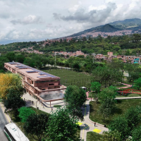 Esta es la proyección de cómo quedará la cancha Villa Niza una vez finalicen las obras. Foto: cortesía Alcaldía de Medellín.