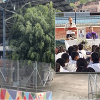 Un día después de su fallecimiento, compañeros y profesores lo despidieron con una misa, globos blancos y mensajes en su memoria. Foto: cortesía y captura del video de la conmemoración.