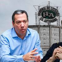 El gerente de la FLA, Esteban Ramos, y el exalcalde de Medellín y hoy superintendente de Salud, Daniel Quintero. FOTOS: El Colombiano