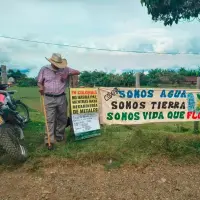Habitantes de Jericó, Támesis y Fredonia rechazan que siga la exploración de parte de la multinacional AngloGold Ashanti para el proyecto de la mina de cobre Quebradona. FOTO: Cortesía