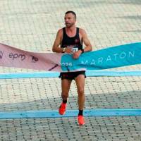 El antioqueño David Gómez ganador de la edición 2025 de la Maratón Medellín, será uno de los ausentes en la carrera de este domingo. FOTO CAMILO SUÁREZ 