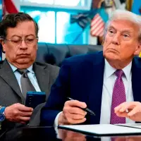 Aun cuando ha mantenido un tono diplomático en los últimos días, Trump se ha referido a Petro como el “líder del narcotráfico”, al tiempo que criticó que Colombia está “produciendo mucha droga”. Por ello, llegó a decir que Petro debe estar atento, “o será el siguiente”. FOTO PRESIDENCIA Y AFP