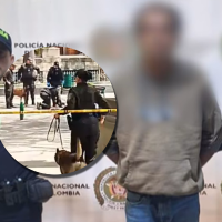 Un ciudadano venezolano fue capturado en la Plaza Botero con material explosivo. Foto: cortesía Policía nacional.