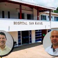 A la izquierda, el alcalde de Andes Germán Alexander Vélez Orozco. A la derecha, Luis Fabián Otero López, exgerente del Hospital San Rafael de Andes. FOTO: imagen tomada de redes.